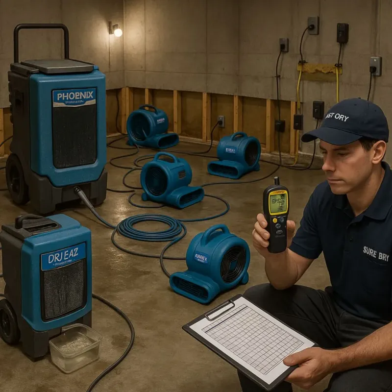 Structural Drying and Dehumidification process in Westerville, OH